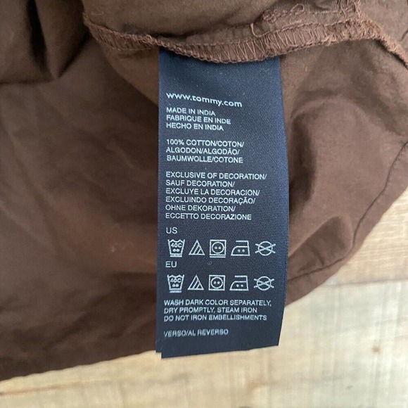 Tommy Hilfiger Women's M Blouse Brown Aztec Sleeveless Round Neck Cotton Y2K - Picture 4 of 7